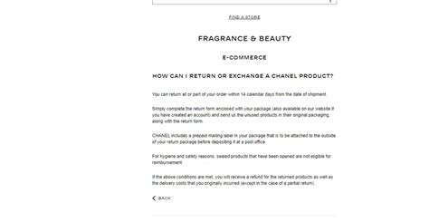 does chanel accept returns|Chanel online returns form.